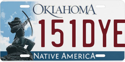 OK license plate 151DYE