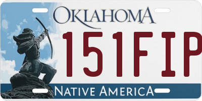 OK license plate 151FIP