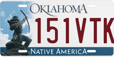 OK license plate 151VTK