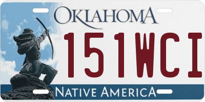 OK license plate 151WCI