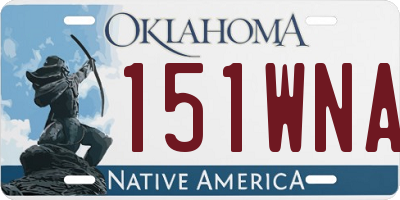 OK license plate 151WNA