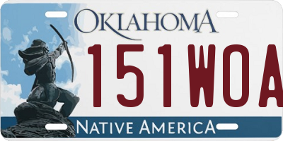 OK license plate 151WOA