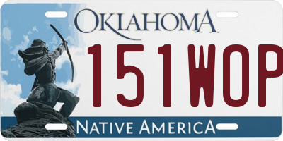 OK license plate 151WOP