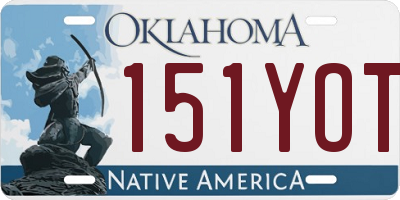 OK license plate 151YOT