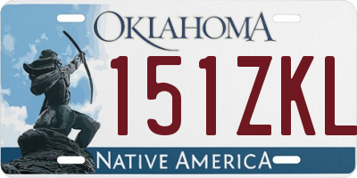 OK license plate 151ZKL