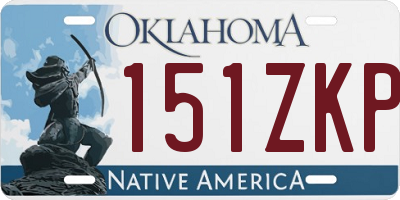 OK license plate 151ZKP