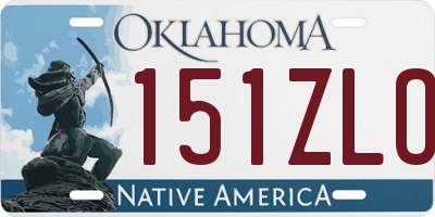 OK license plate 151ZLO