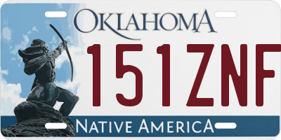 OK license plate 151ZNF