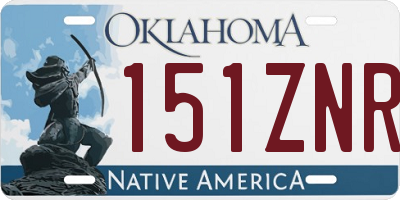 OK license plate 151ZNR