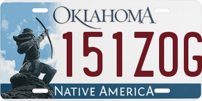 OK license plate 151ZOG