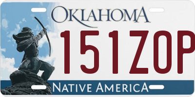 OK license plate 151ZOP