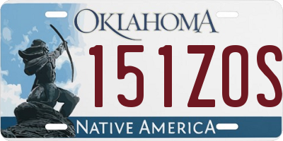 OK license plate 151ZOS