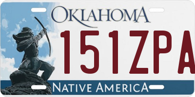 OK license plate 151ZPA