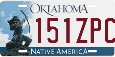 OK license plate 151ZPC