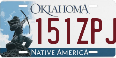 OK license plate 151ZPJ