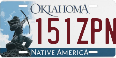 OK license plate 151ZPN