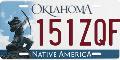 OK license plate 151ZQF