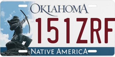 OK license plate 151ZRF