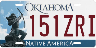 OK license plate 151ZRI