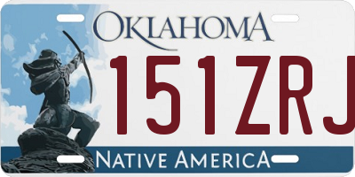 OK license plate 151ZRJ