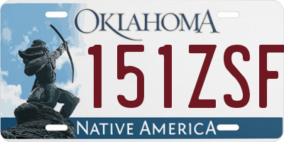 OK license plate 151ZSF