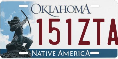 OK license plate 151ZTA