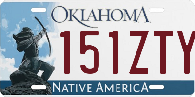 OK license plate 151ZTY