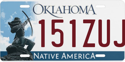 OK license plate 151ZUJ