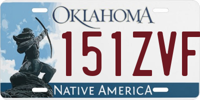 OK license plate 151ZVF