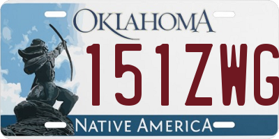 OK license plate 151ZWG