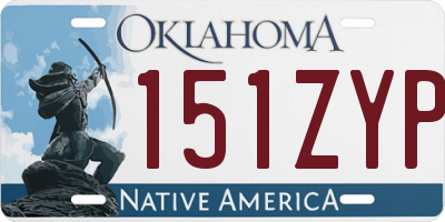 OK license plate 151ZYP