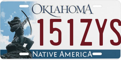 OK license plate 151ZYS