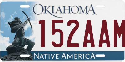 OK license plate 152AAM
