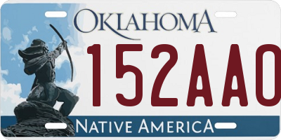 OK license plate 152AAO