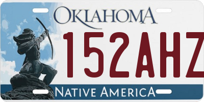 OK license plate 152AHZ