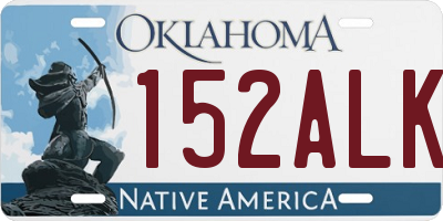 OK license plate 152ALK