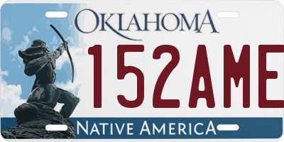 OK license plate 152AME