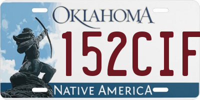 OK license plate 152CIF