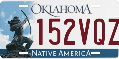 OK license plate 152VQZ