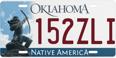 OK license plate 152ZLI