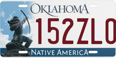 OK license plate 152ZLO