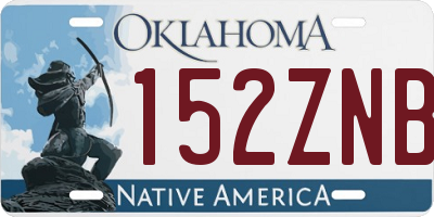OK license plate 152ZNB