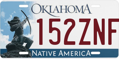 OK license plate 152ZNF