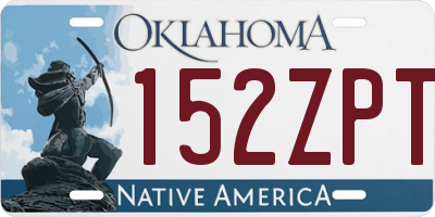 OK license plate 152ZPT