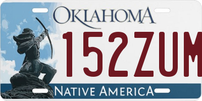 OK license plate 152ZUM