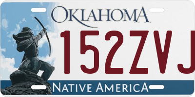 OK license plate 152ZVJ