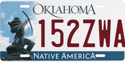 OK license plate 152ZWA