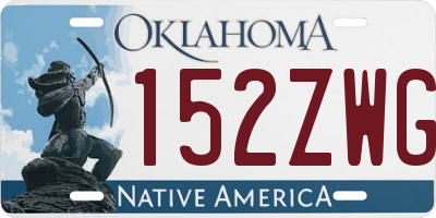 OK license plate 152ZWG