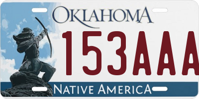 OK license plate 153AAA