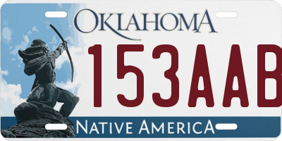 OK license plate 153AAB